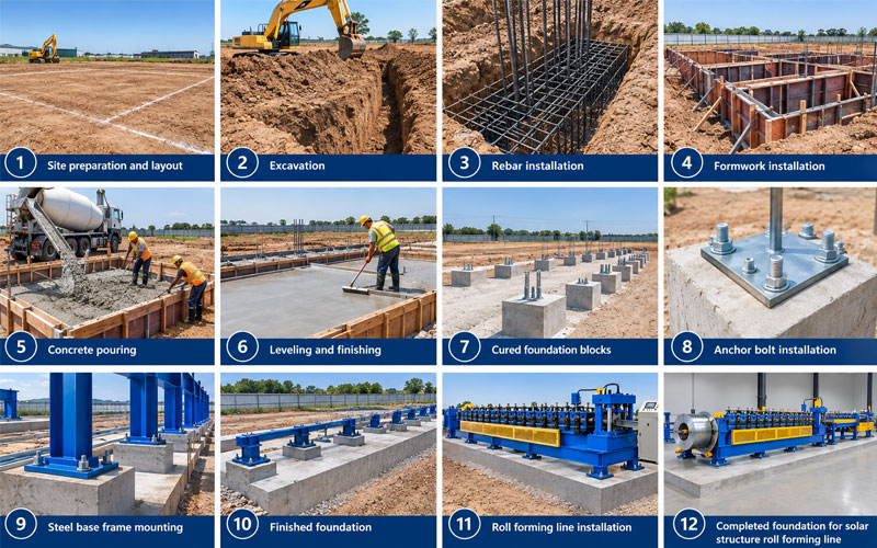 Solar Mounting Structure Roll Forming Line Foundation